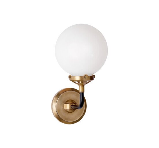null - Bistro Single Light Sconce Antique Brass and Black