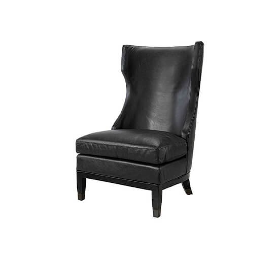 Reed leather armchair mountain black