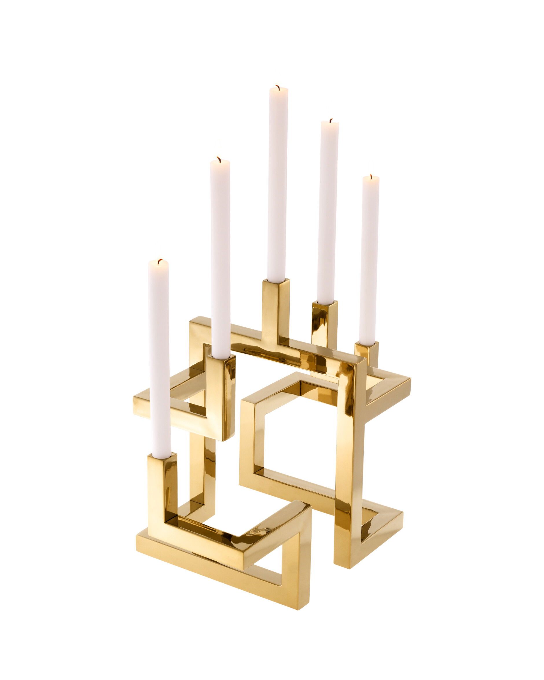 Skyline Candle Holder Brass Plated