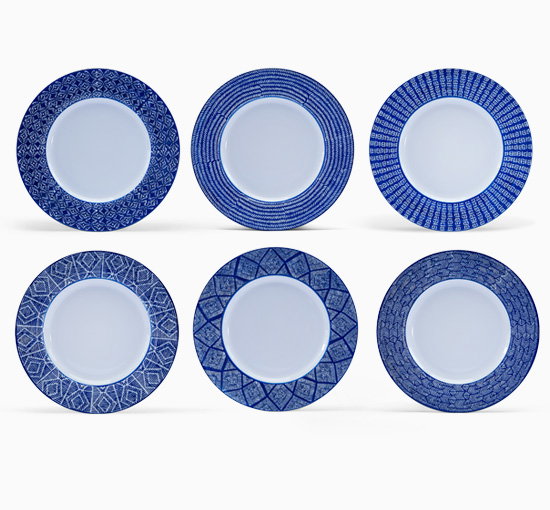 Capri Azzurra Dinner Plates Blue/White 6-pack