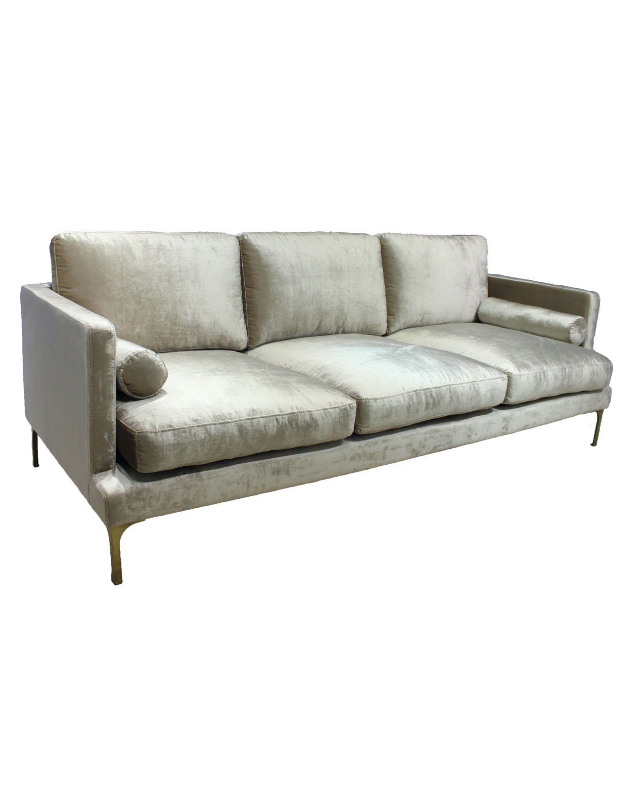 Bonham soffa 3-sits oatmeal/mässing