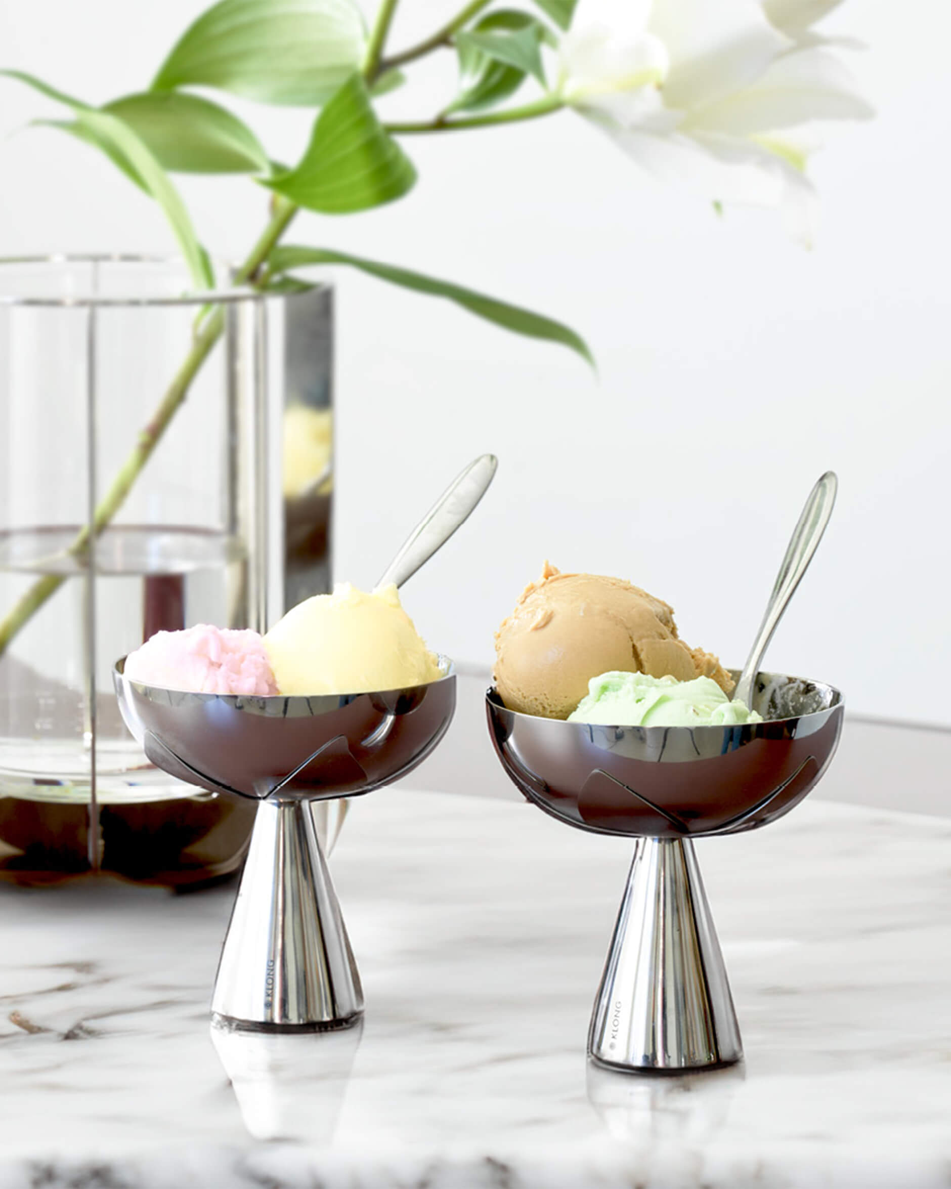 Blad serveringsskål silver