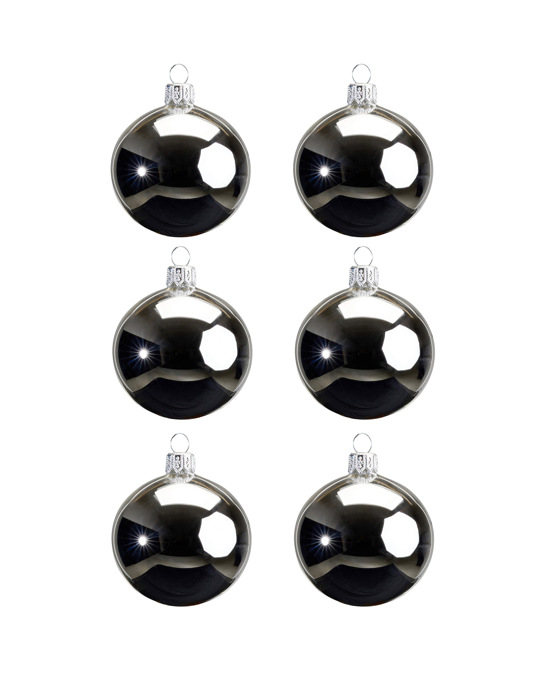 Esther kerstbal zilver 6-pack