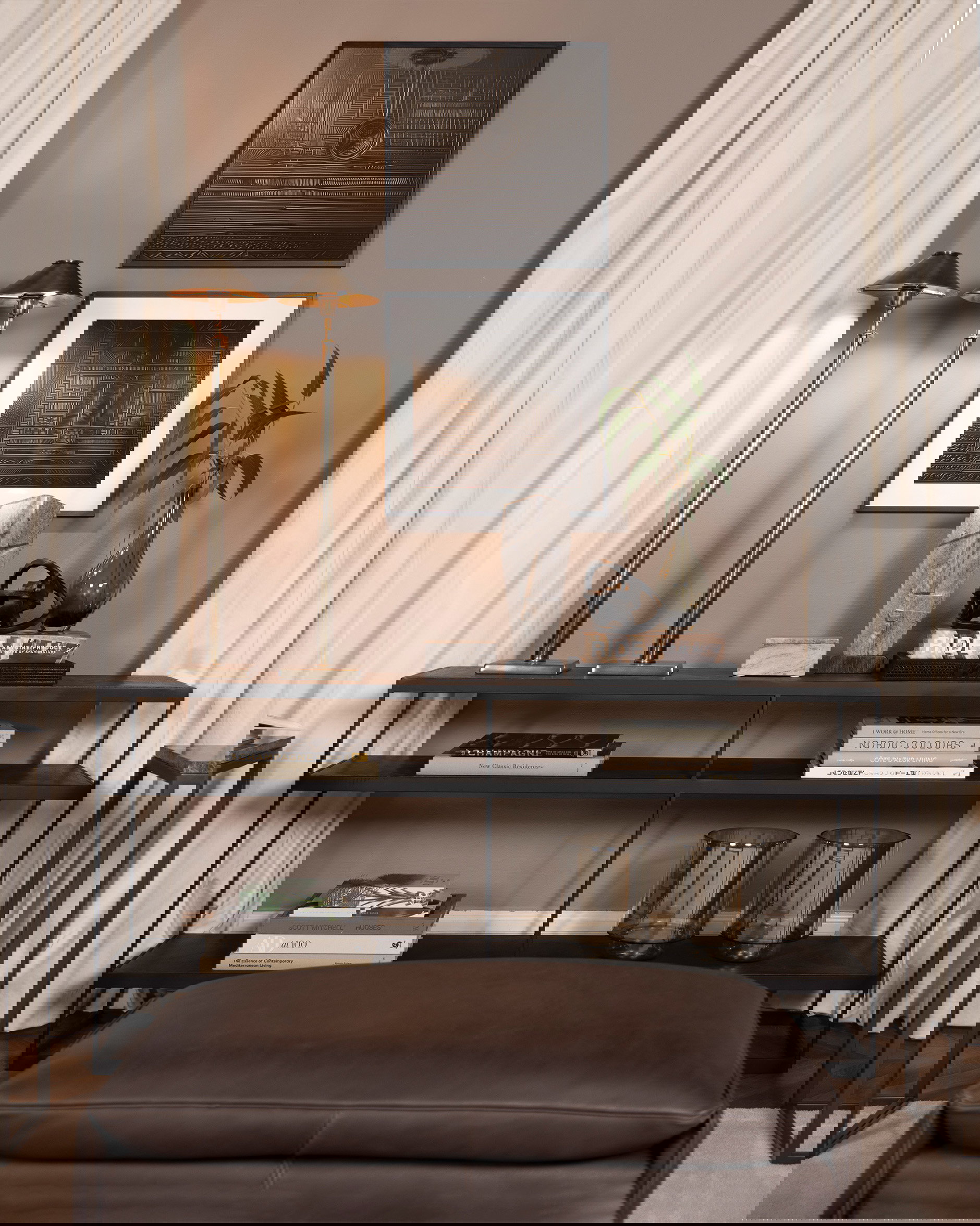 Harlem Ottoman Leather Espresso