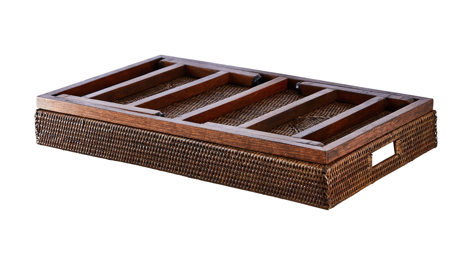 Cognac Breakfast Tray Rattan