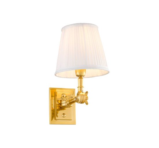 Gold/white shade - Wentworth Wall Lamp, brass/white