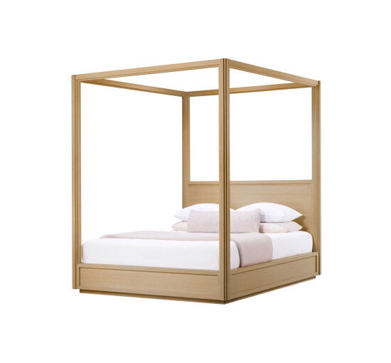 Tribeca Canopy Bed Natural Oak Veneer