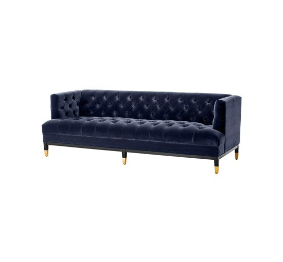 Mörkblå - Castelle soffa savona midnight blue velvet