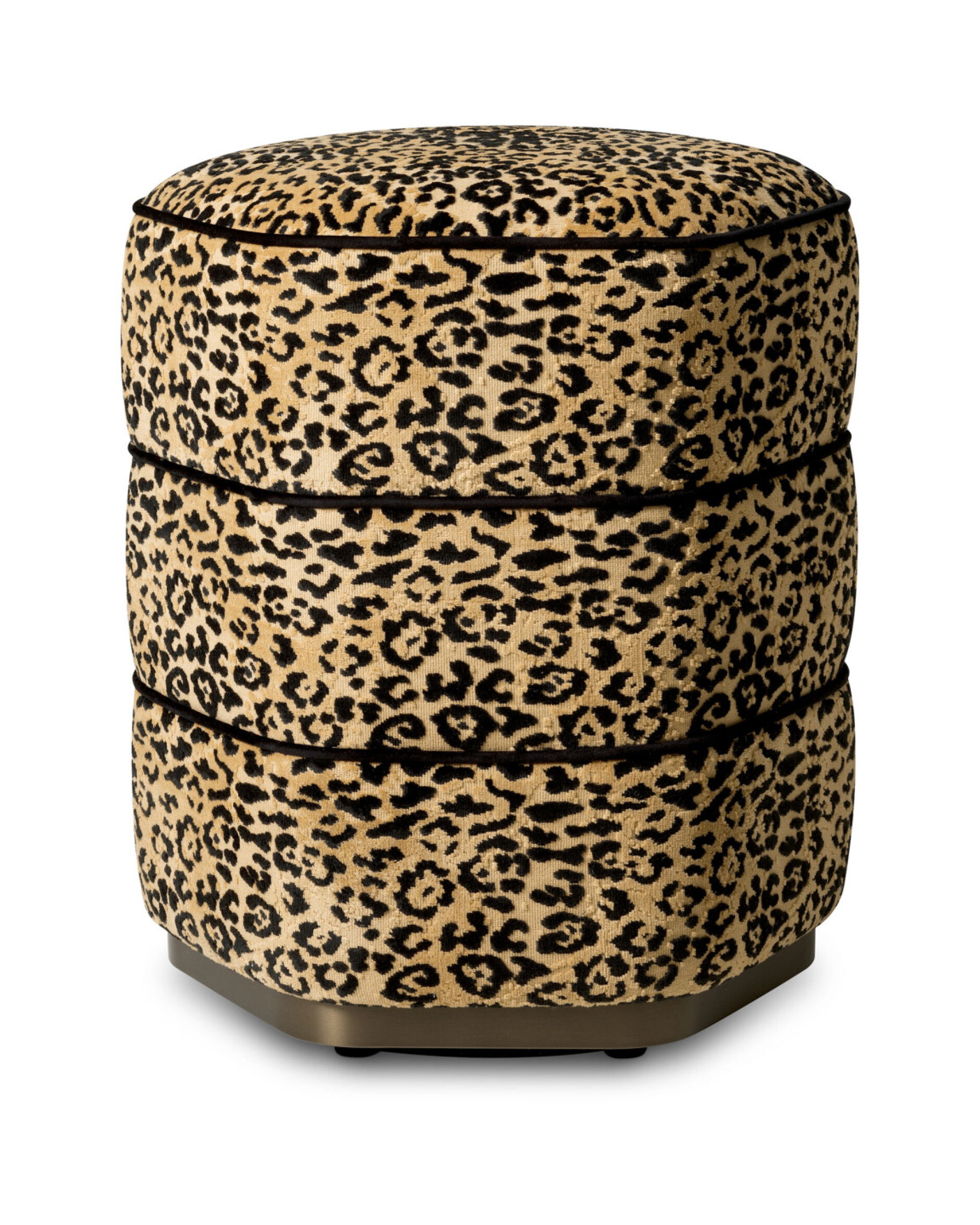 Roosevelt Stool Bernard Leopard Camel