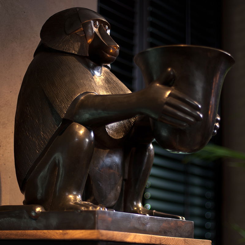 Monkey Art Deco table lamp