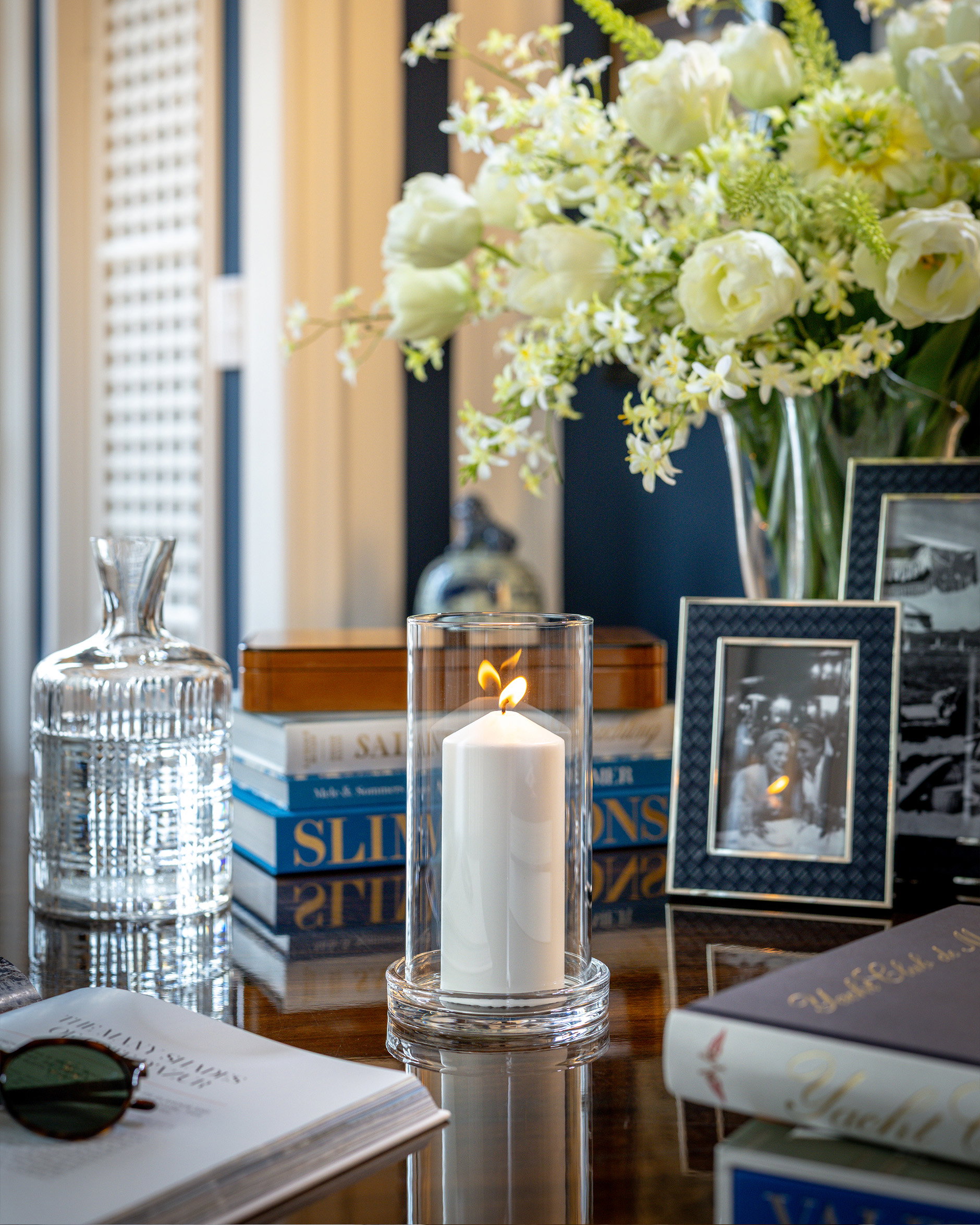 Celeste Hurricane Candle Holder