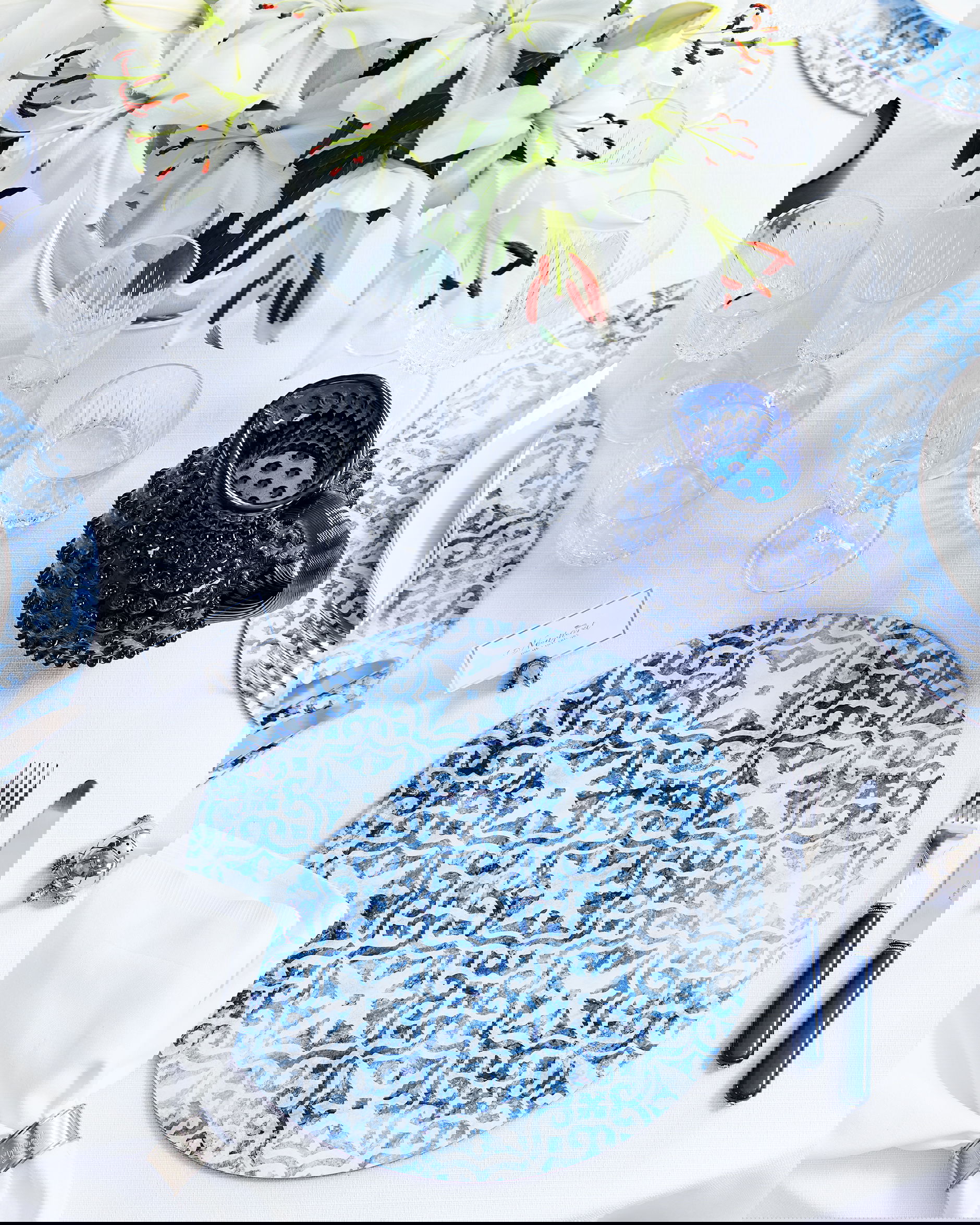 Portofino bordstabletter blå/vit 6-pack