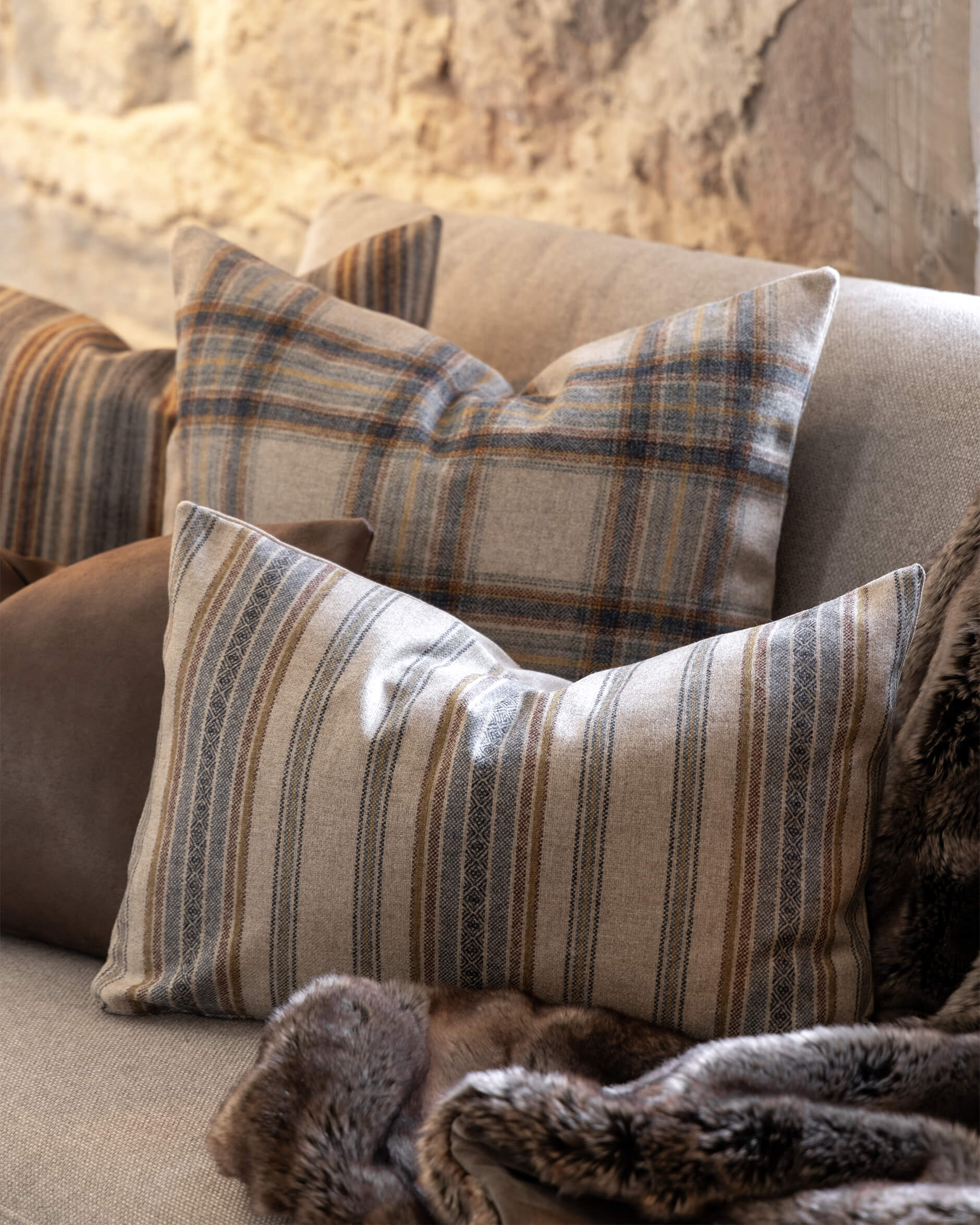 Glensdale Check tyynynpäälliset denim OUTLET