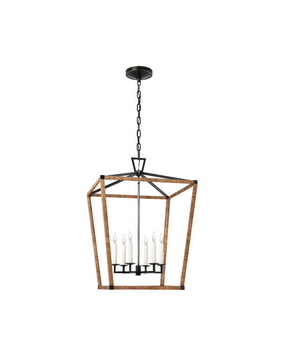 Darlana Wrapped Lantern Rattan / Black