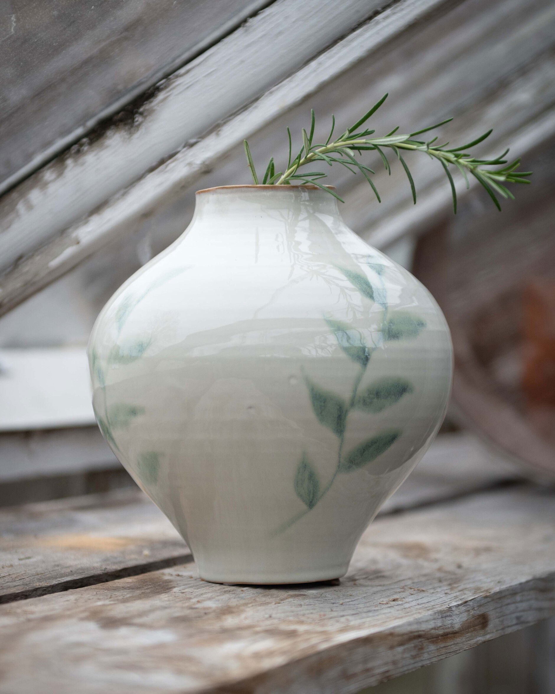 Evanthe vase white/green