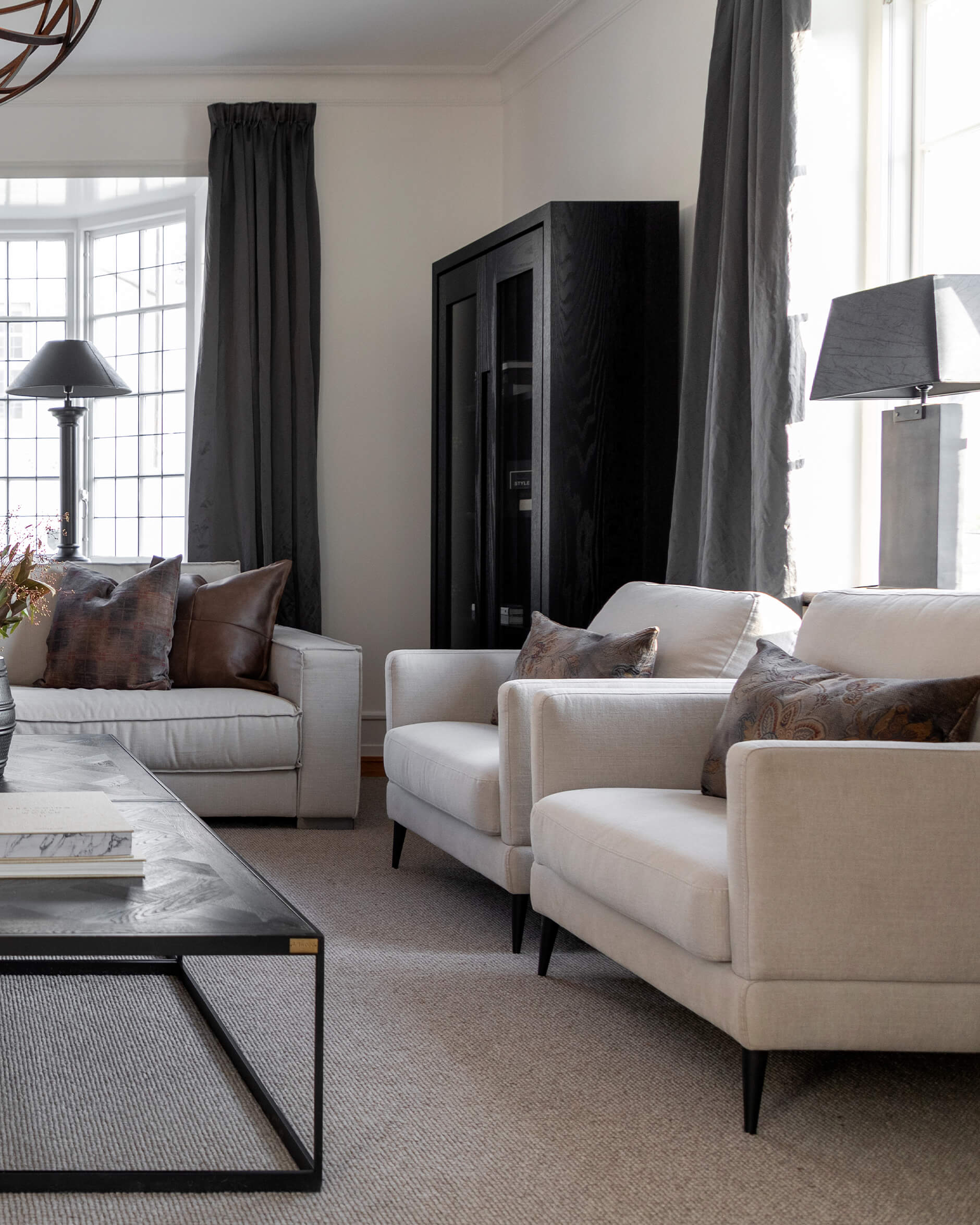 Rectangular lampskärm leather grey