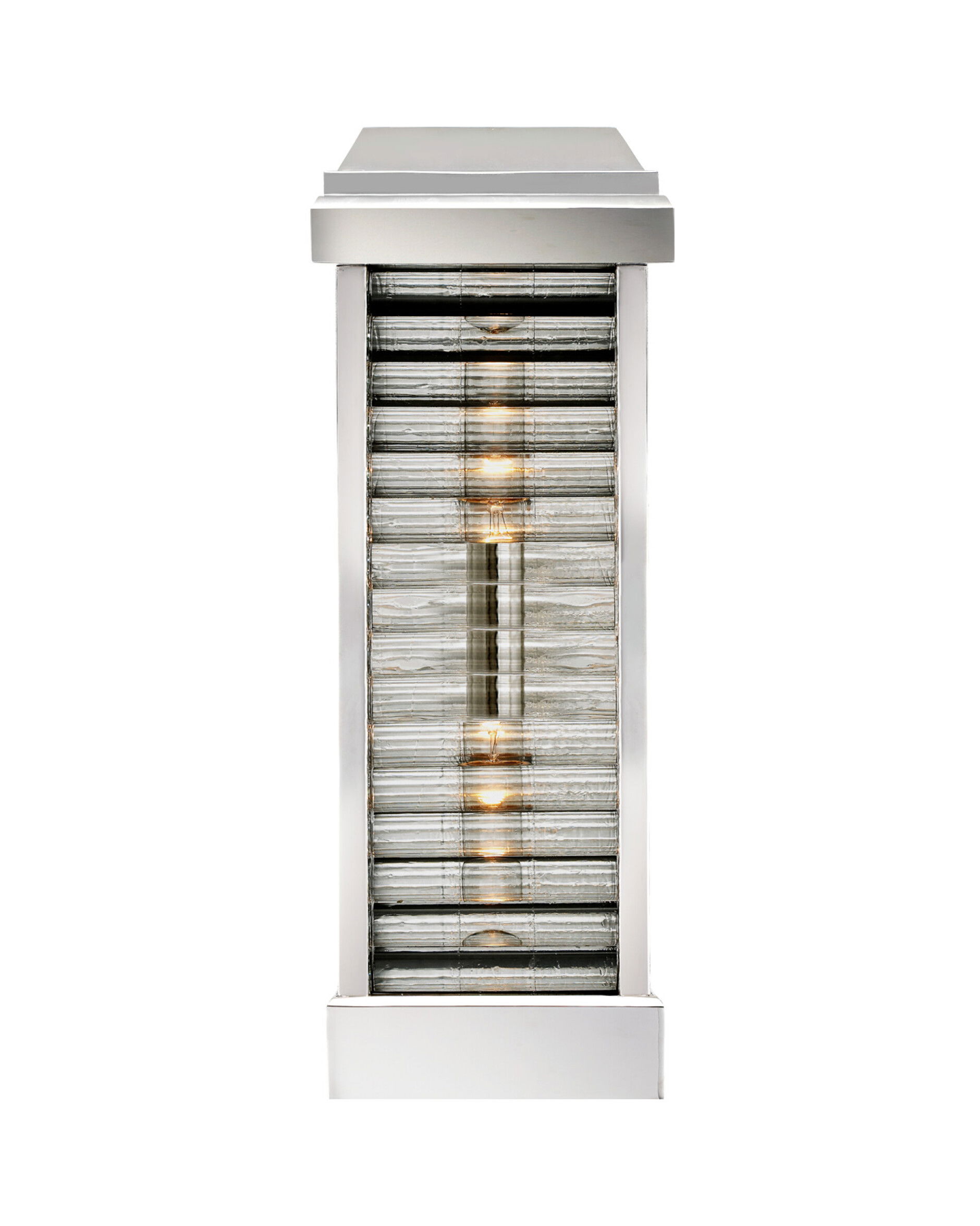 Dunmore Curved Glass Louver vägglampa rund nickel