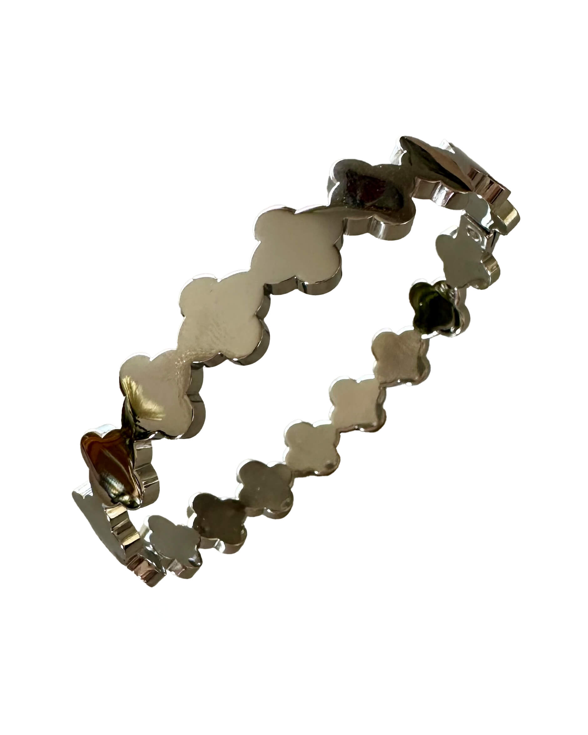 Bangle klöver armband silver