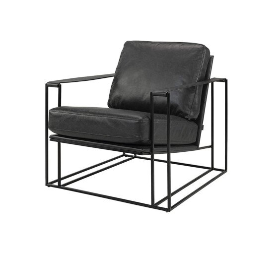 Zwart - Bellagio leather armchair black