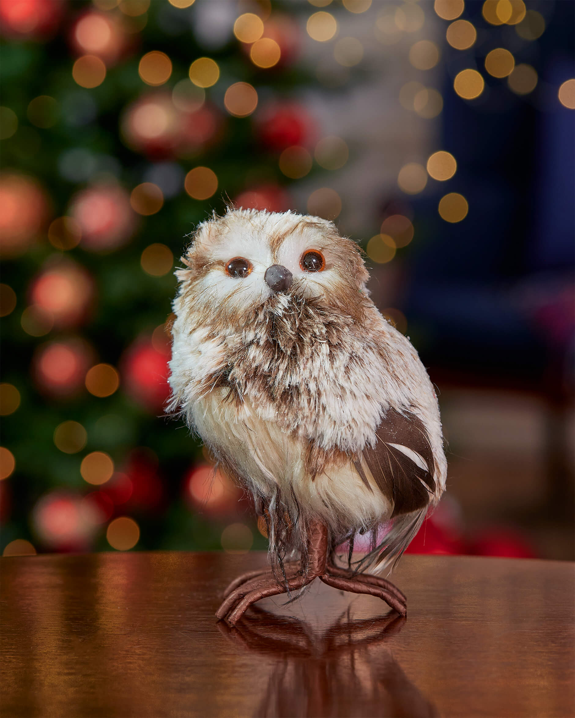 Milena uggla juldekoration brun/vit