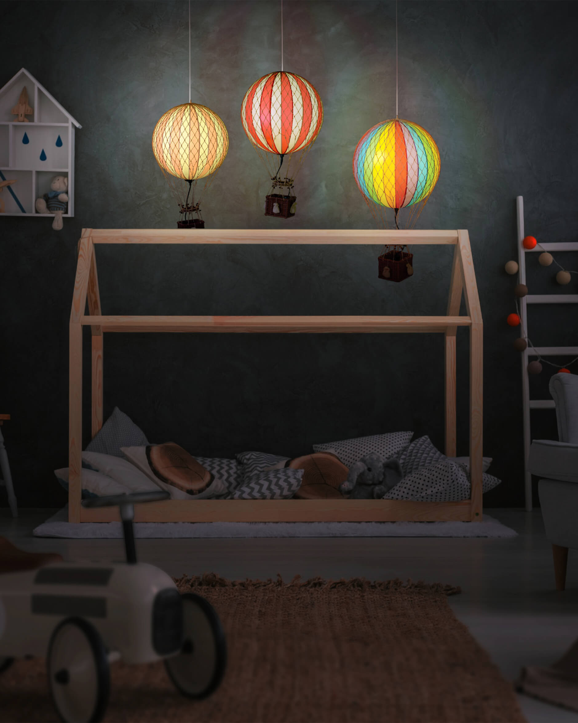 Jules Verne Hot Air Balloon LED Rainbow