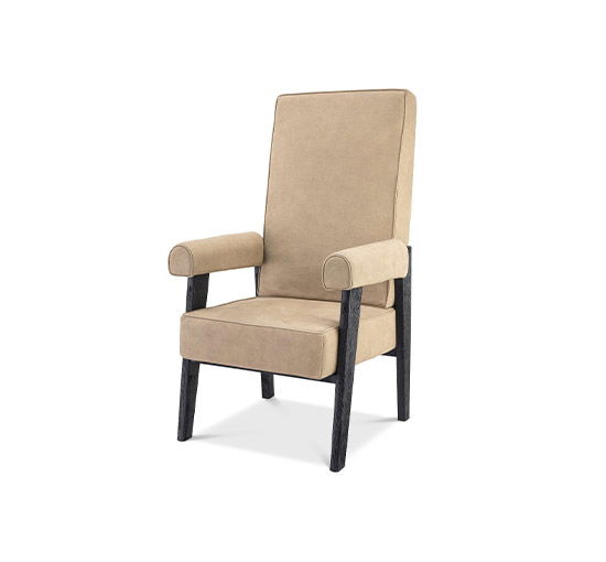 Beige nubuck - Milo chair blue nubuck high