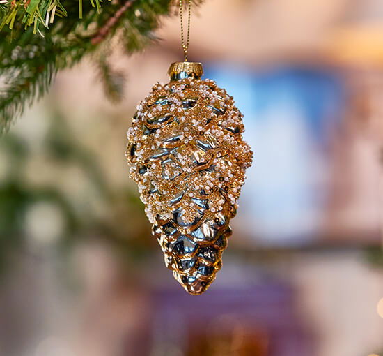 null - Ethan Pine Cone Ornament Gold