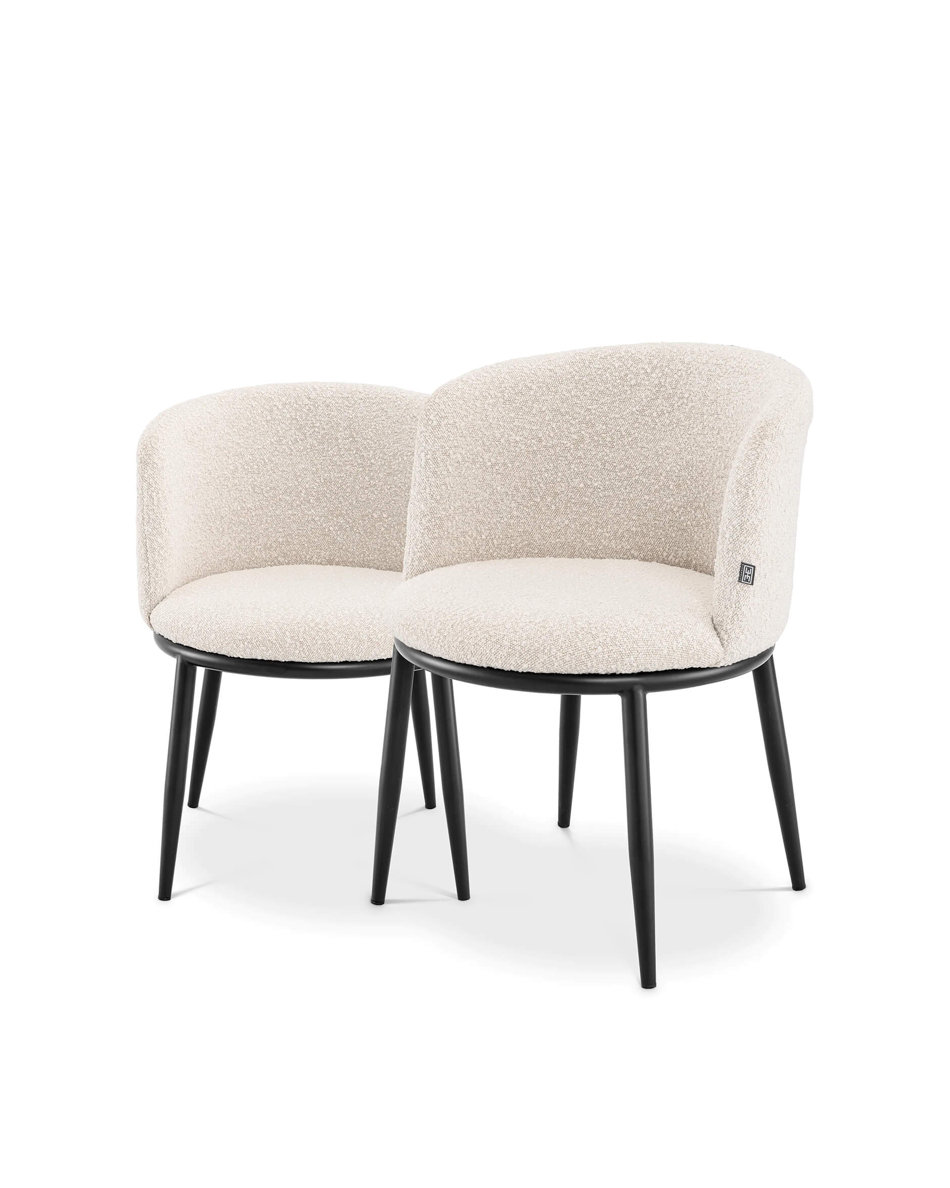 Filmore matstolar bouclé cream 2-pack