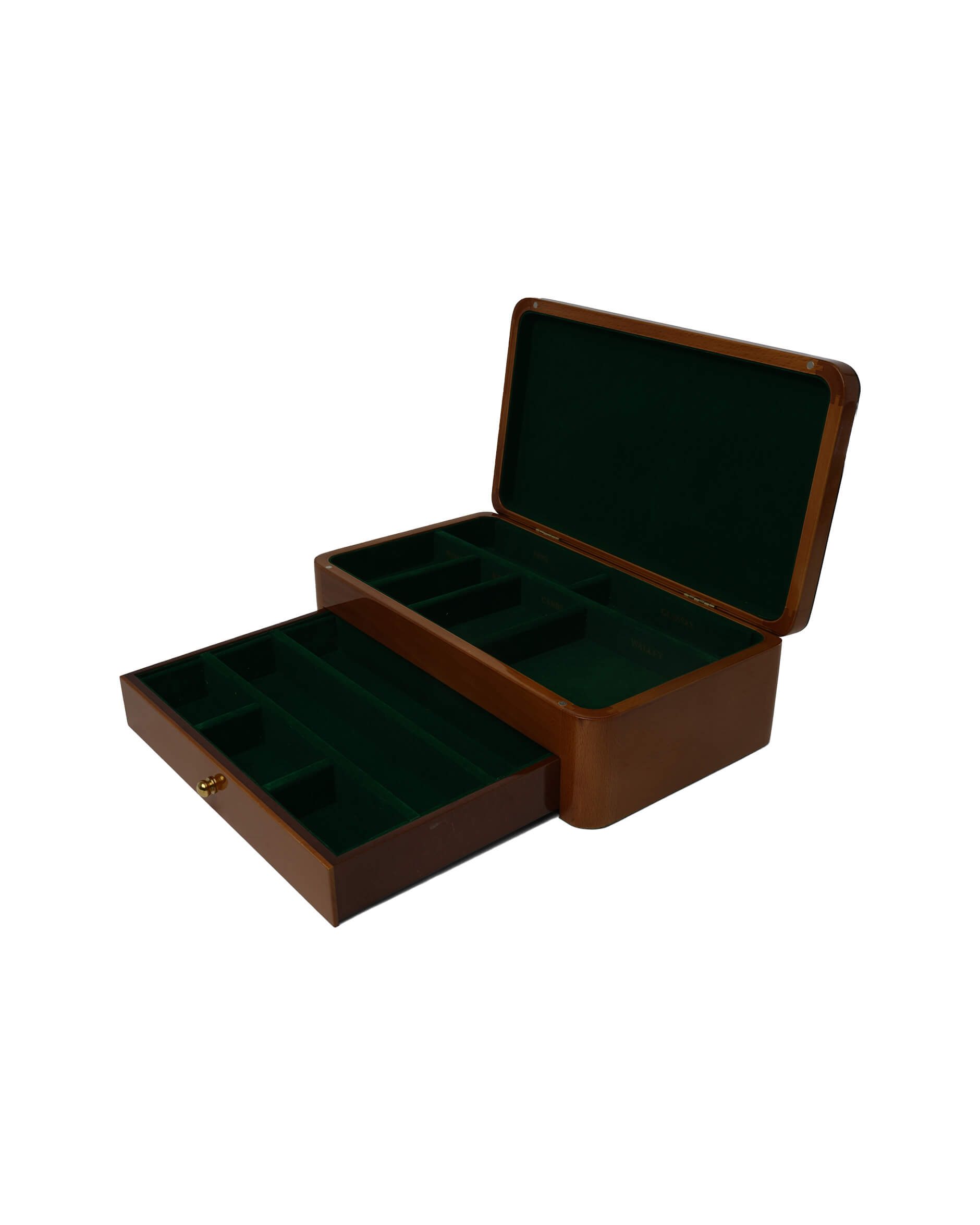 Världskarta smyckeskrin brun L