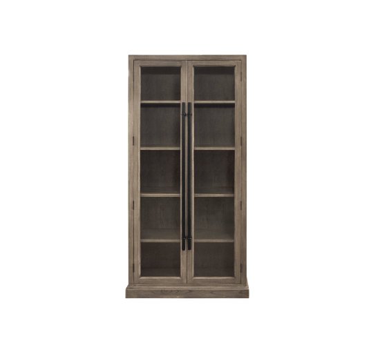 Pearl Grey - Narbonne Glass Cabinet Dark Brown