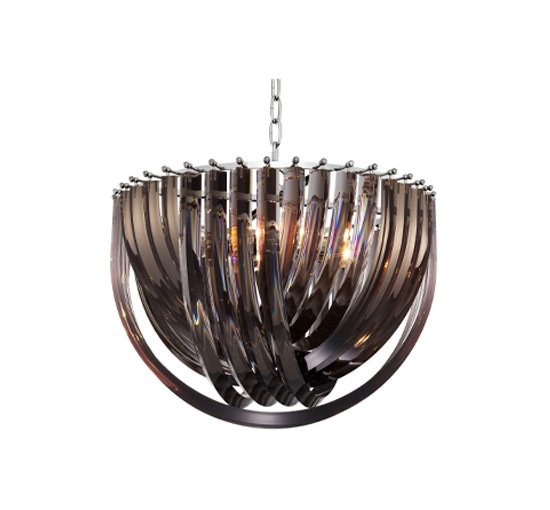 Smoke - Murano chandelier nickel