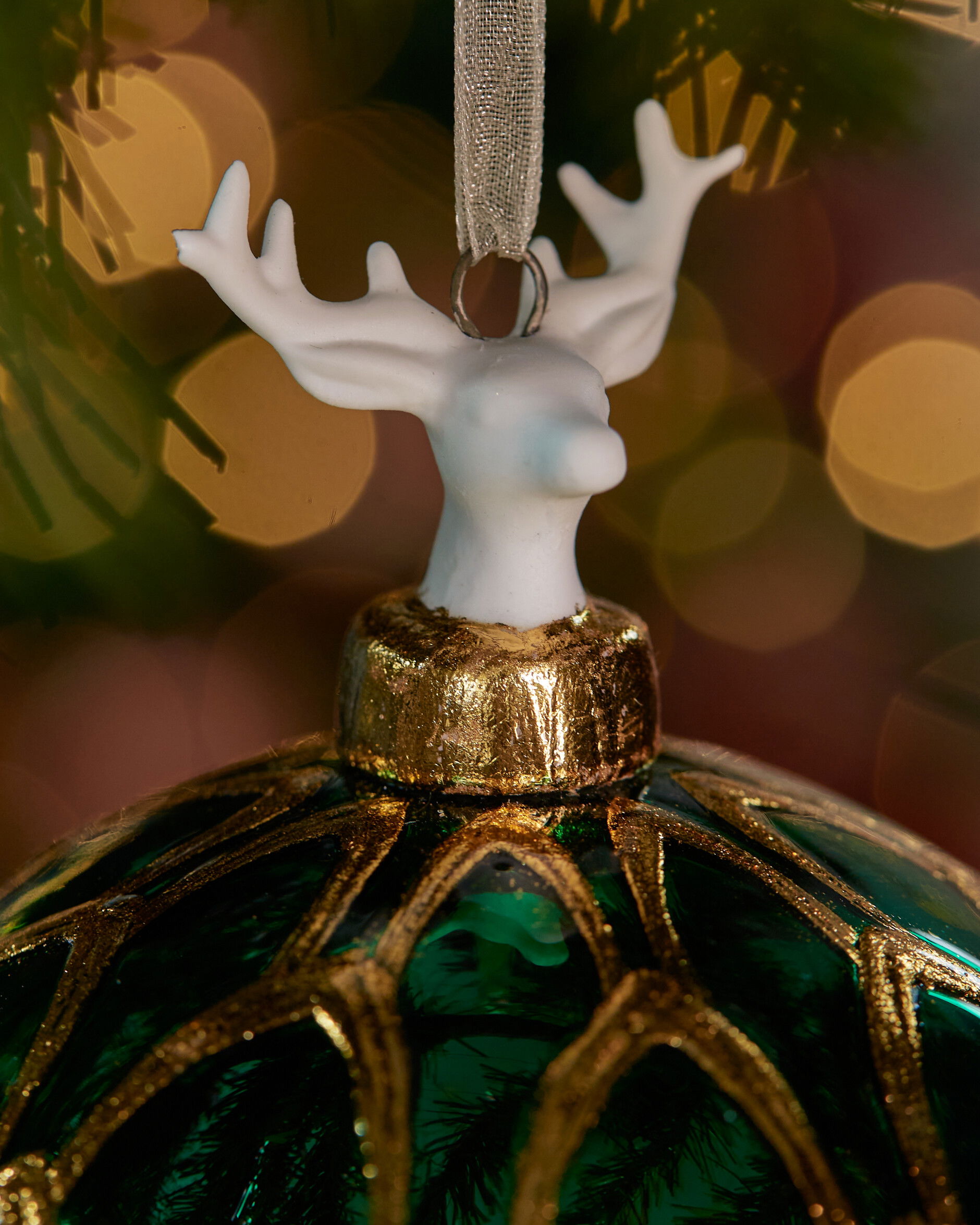 Garden Deer kerstbal groen 10 cm