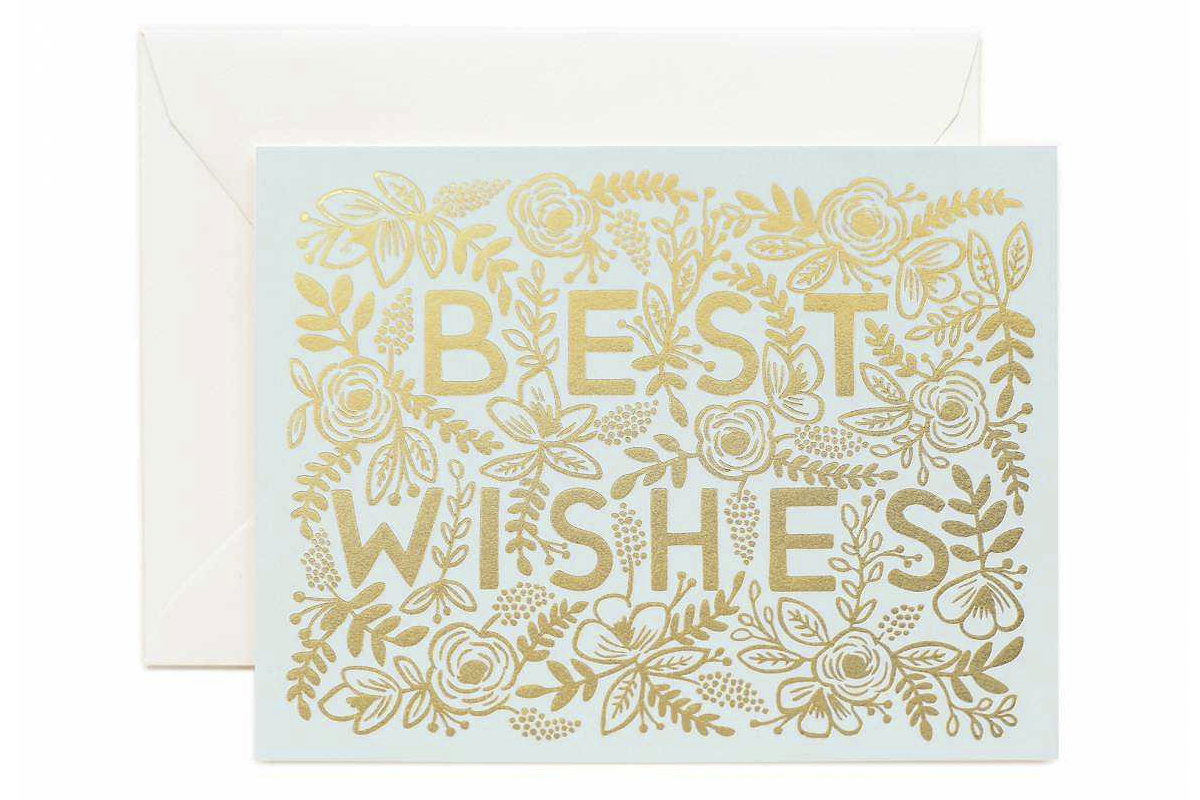 Golden Best Wishes Card