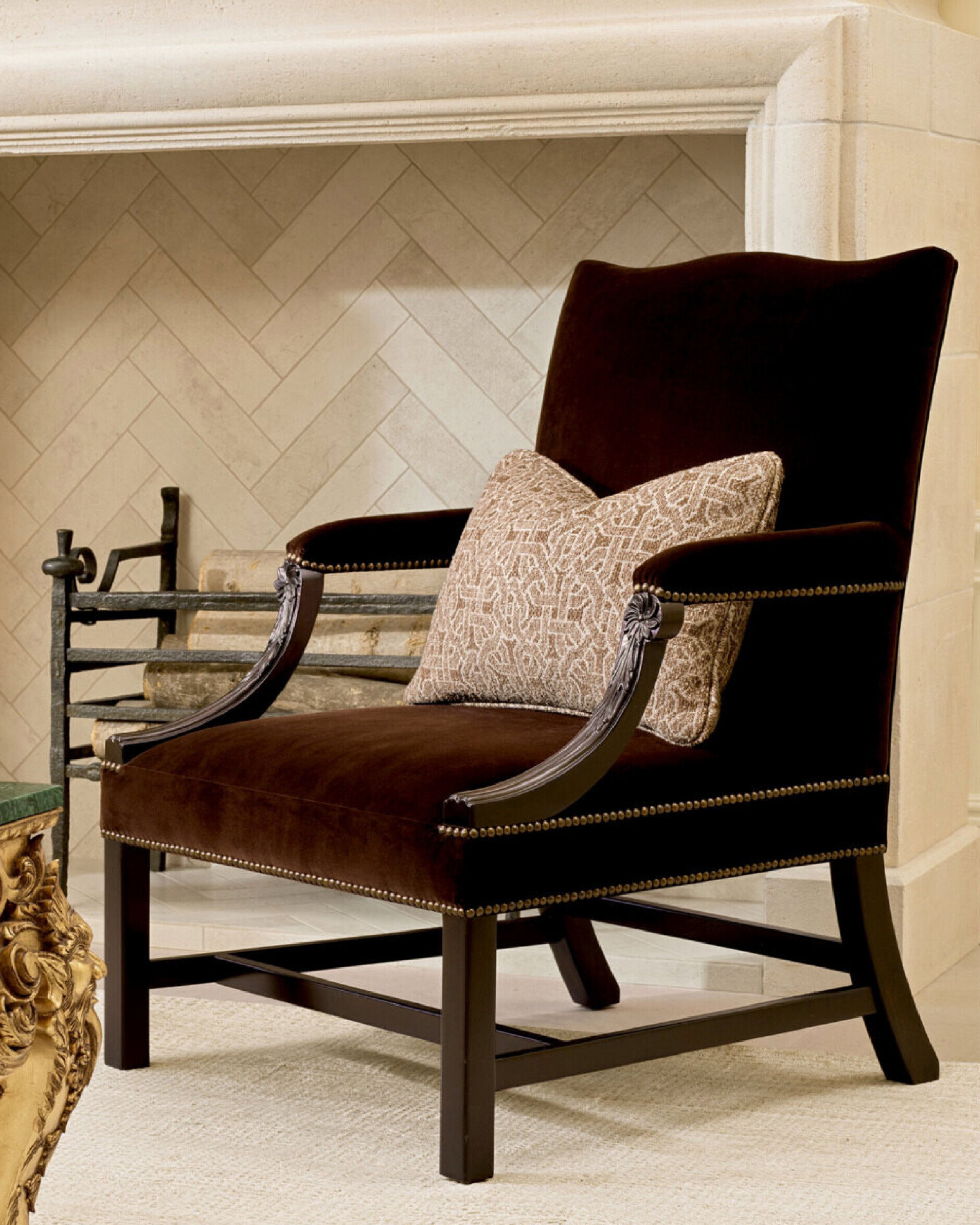 Frieze prydnadskudde rektangulär frieze jacquard beige
