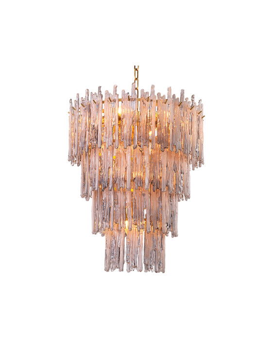 Saint Roch lysekrone børstet messing