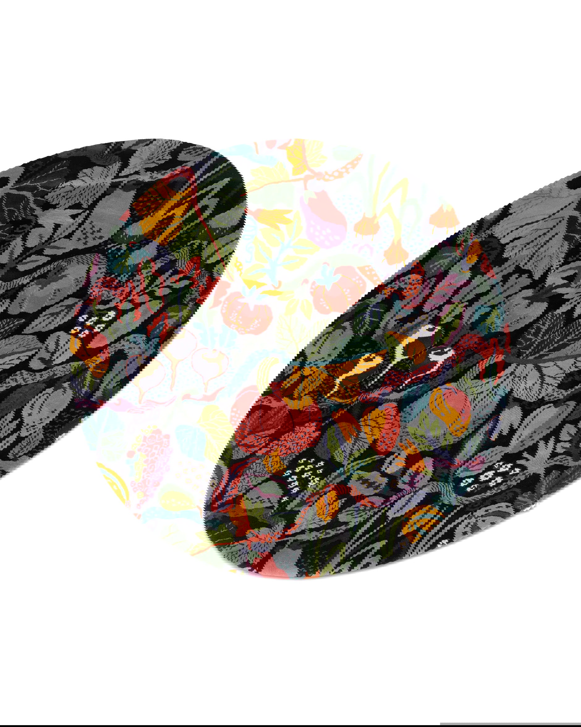 Heritage Garden round rug, charcoal