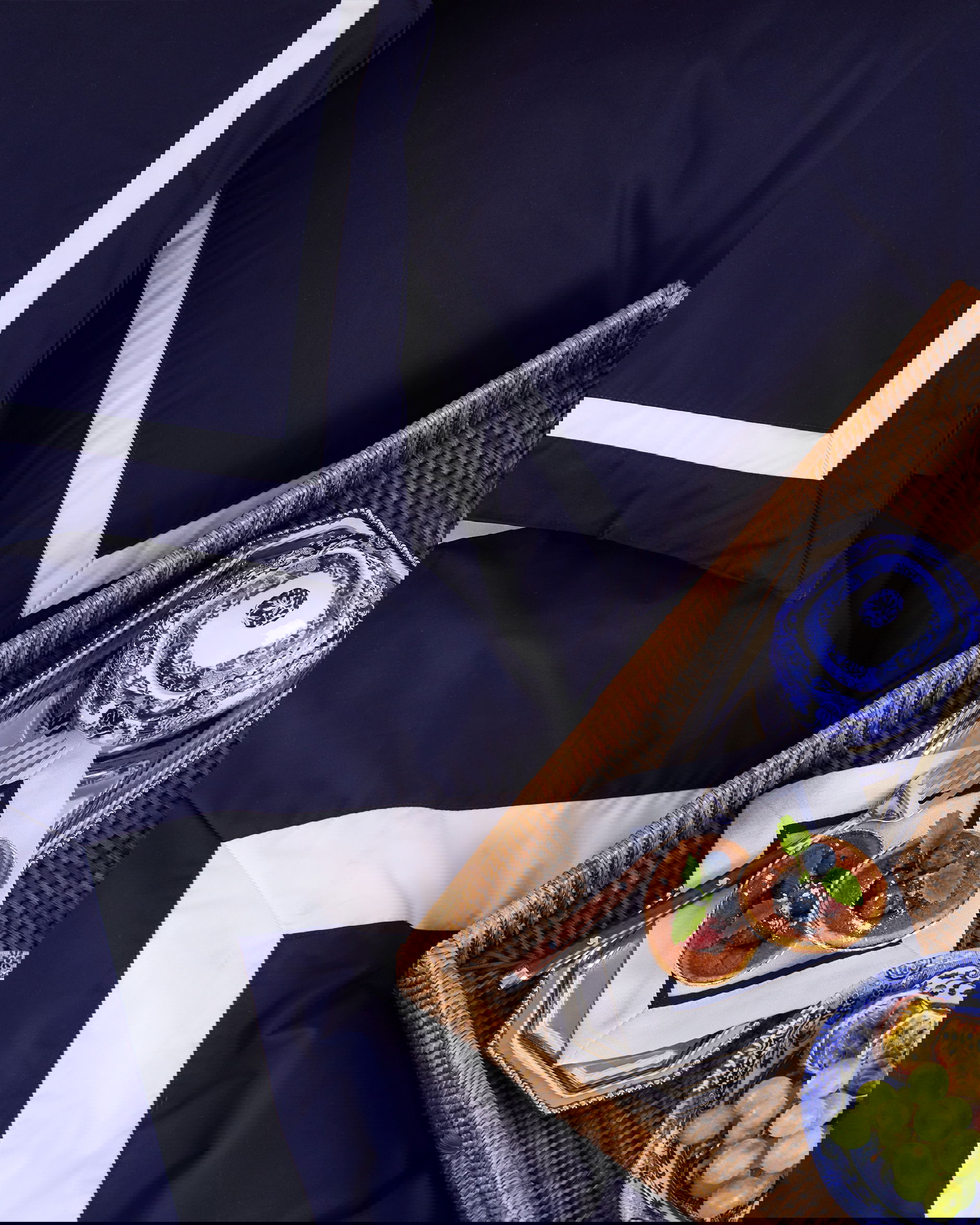 Mayfair påslakan blå/vit