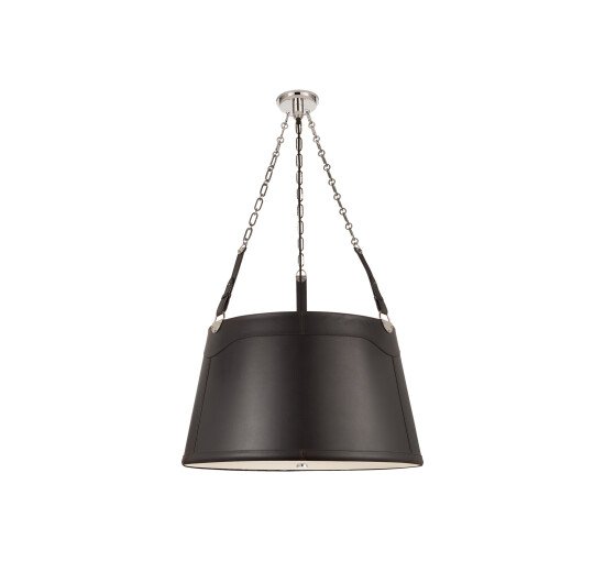 Polished Nickel/Chocolate Leather - Karlie Hanging Shade Natural Brass