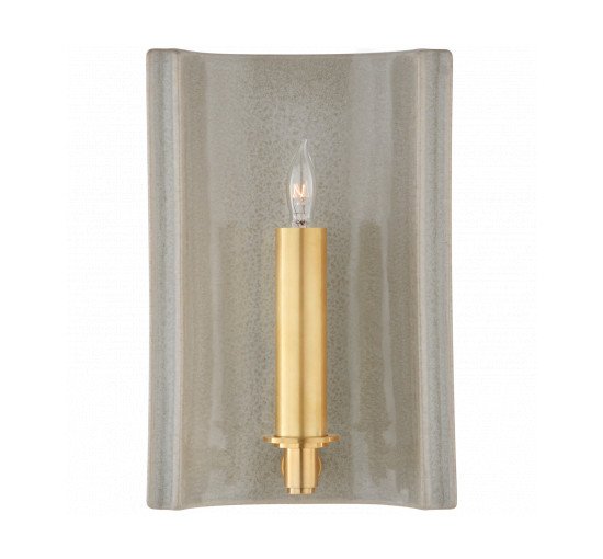 null - Leeds Small Rectangle Sconce Ivory
