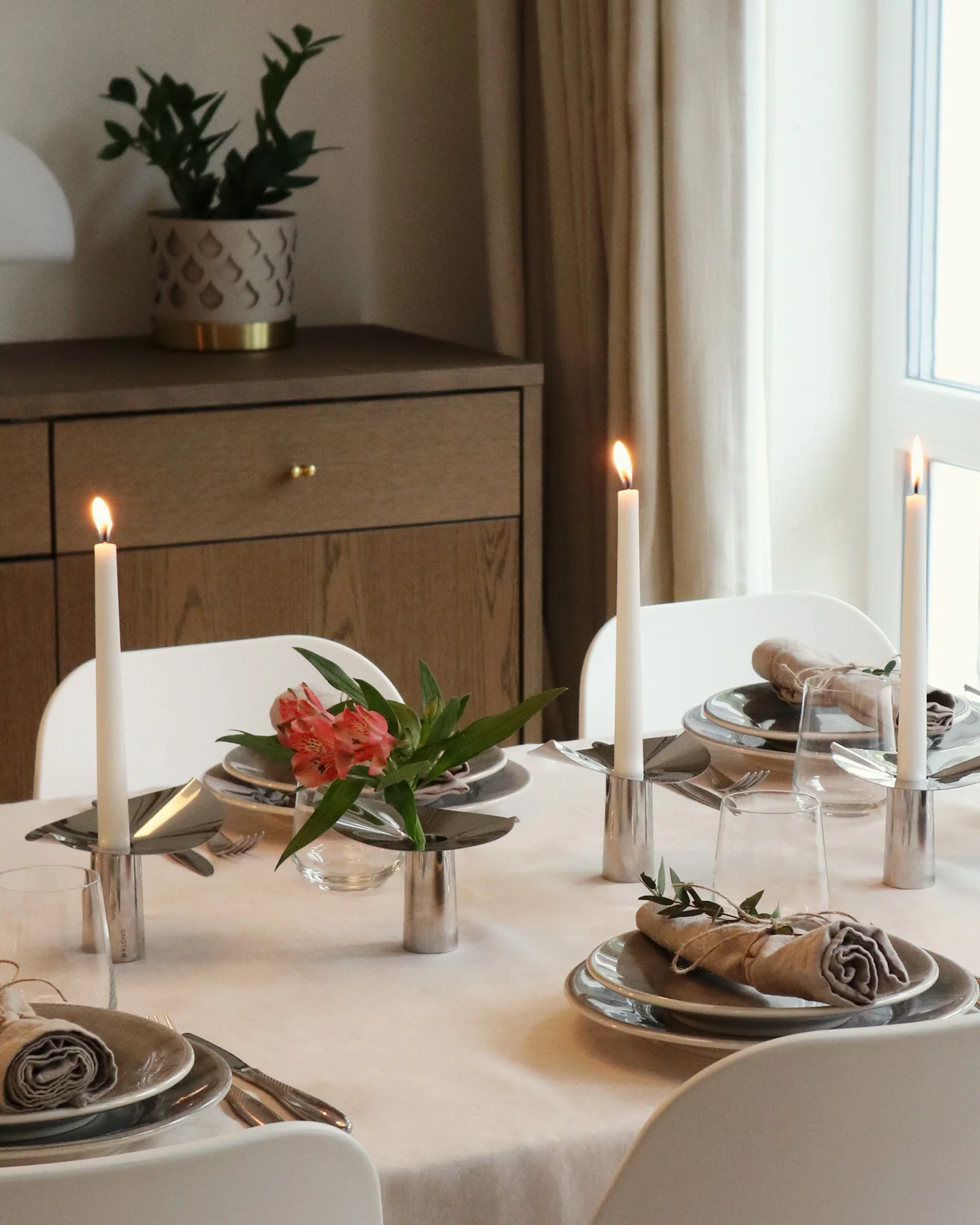 Löv Mini vase/candleholder nickel