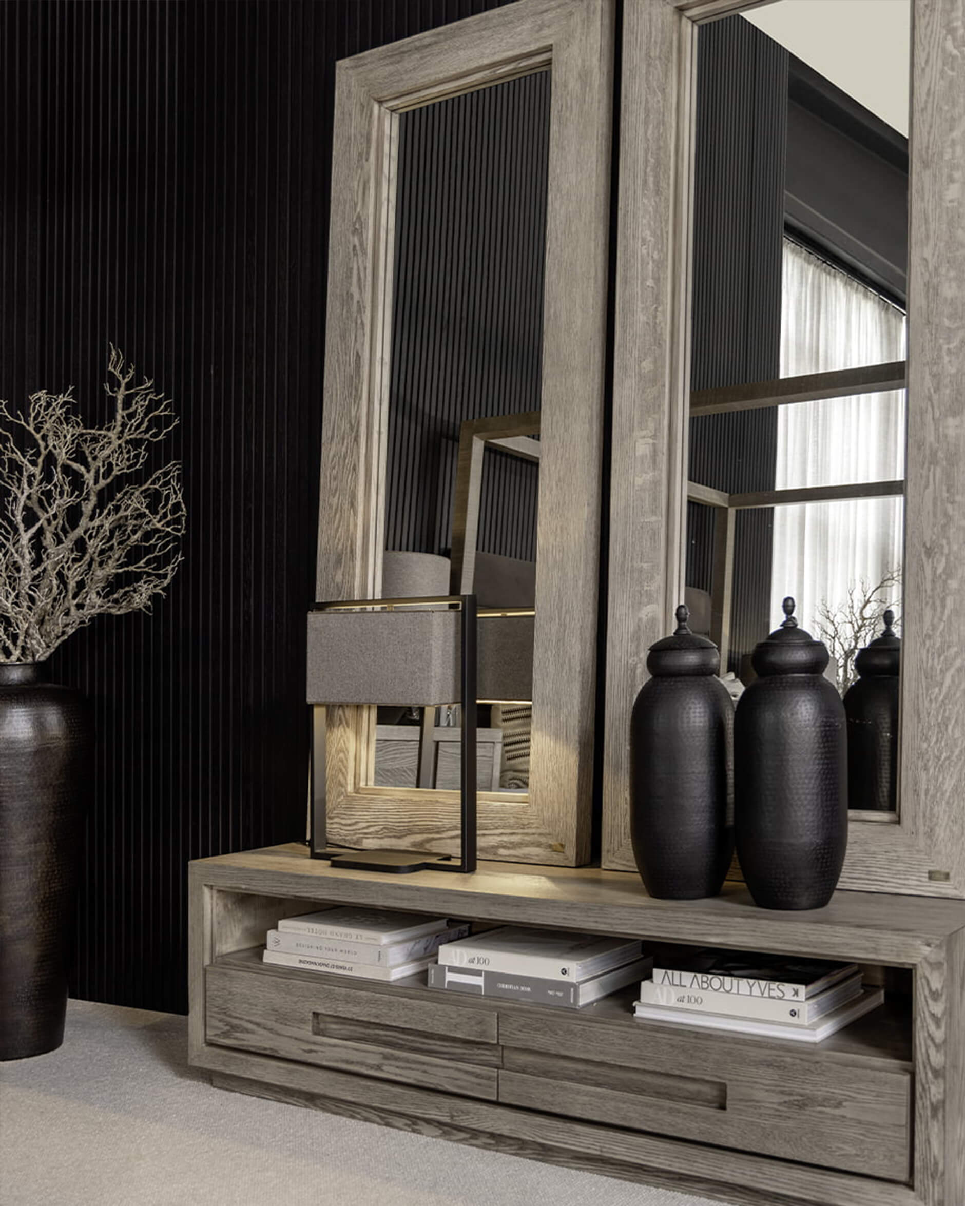 Hunter mediabänk antikgrå 120cm