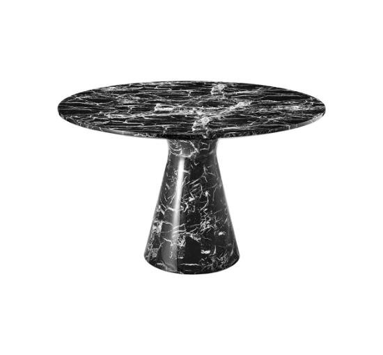 Black - Dining table Turner white faux marble