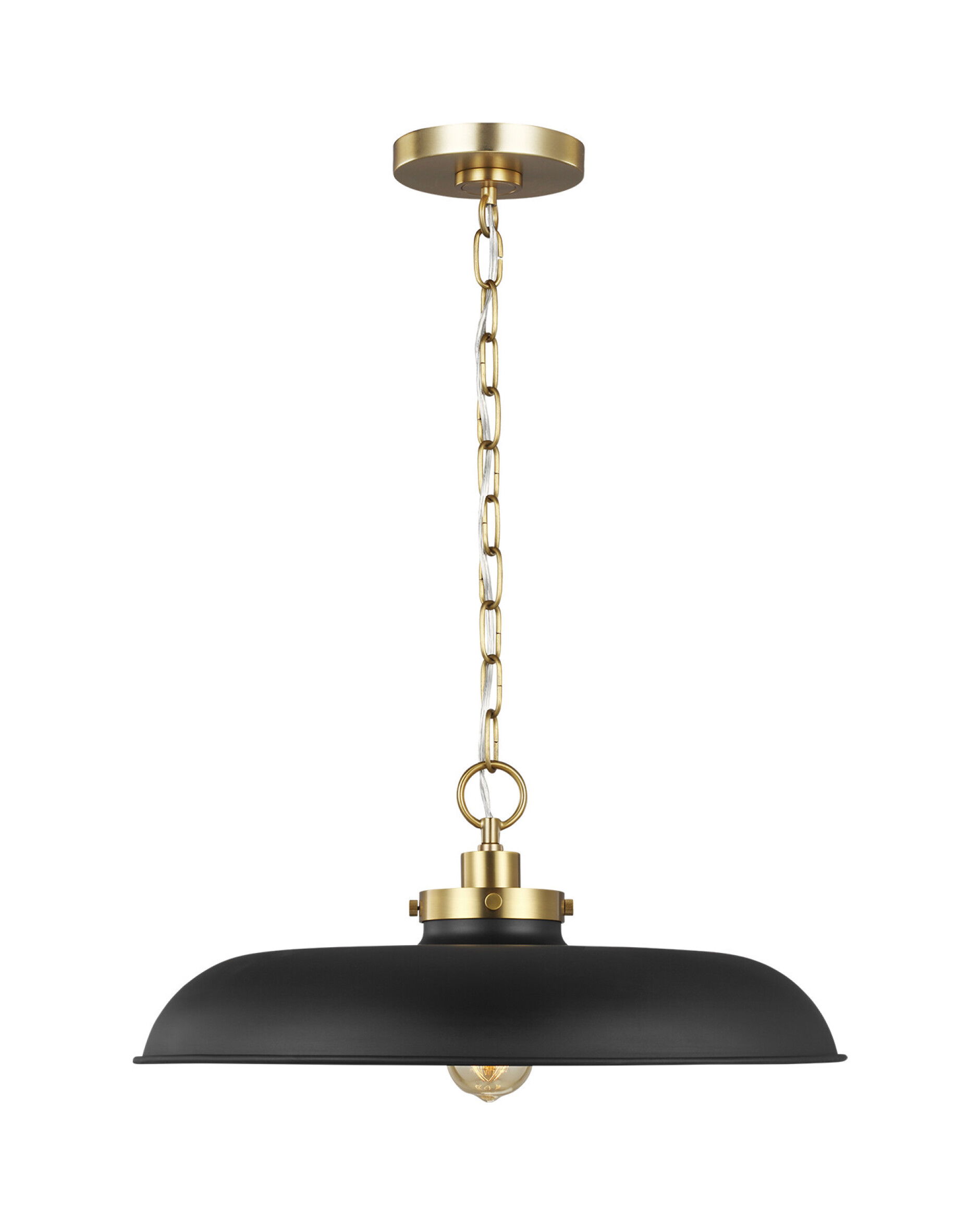 Wellfleet Wide Pendant Midnight Black/Brass
