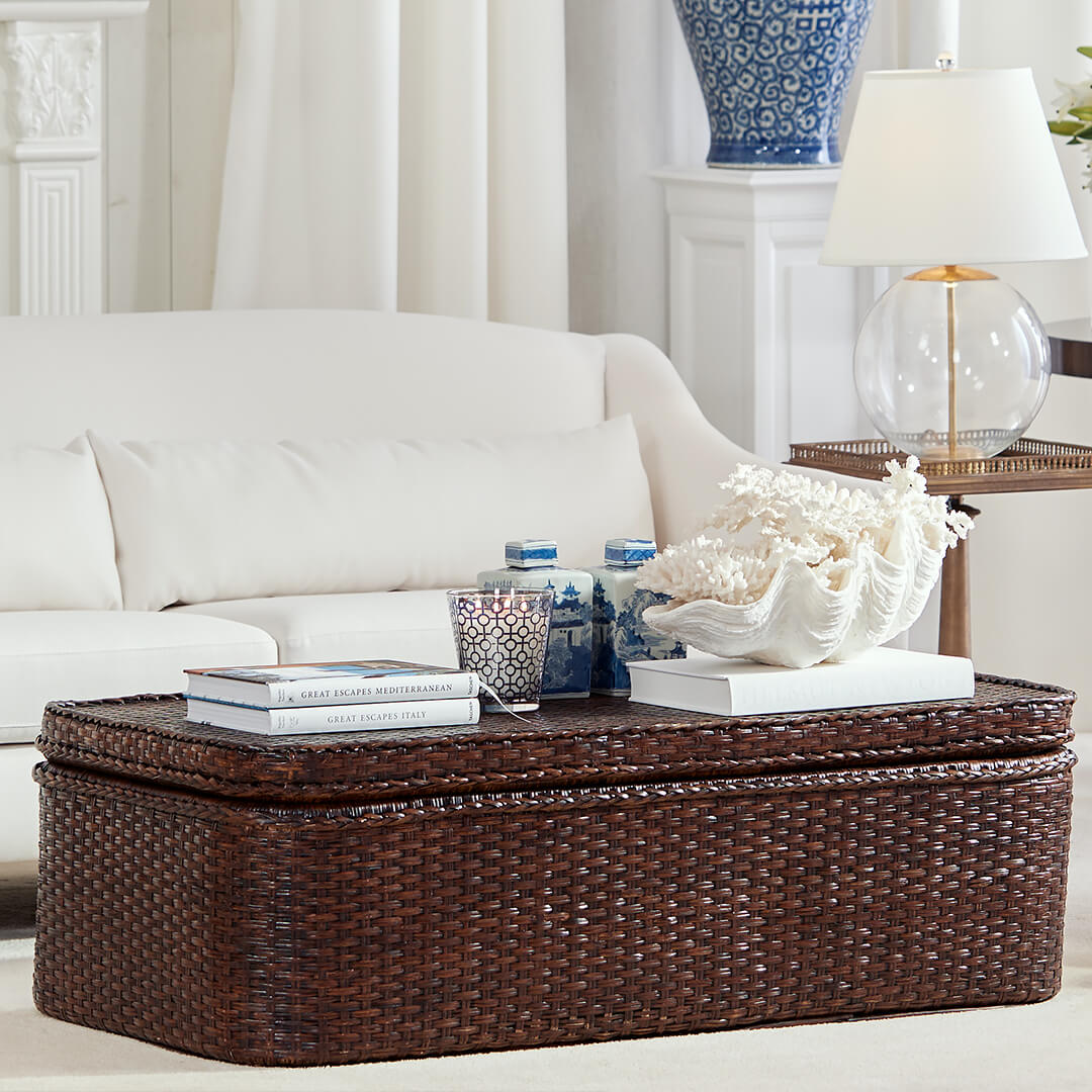 Cognac kuffert rattan