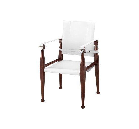 Vit - Bridle stol läder brun