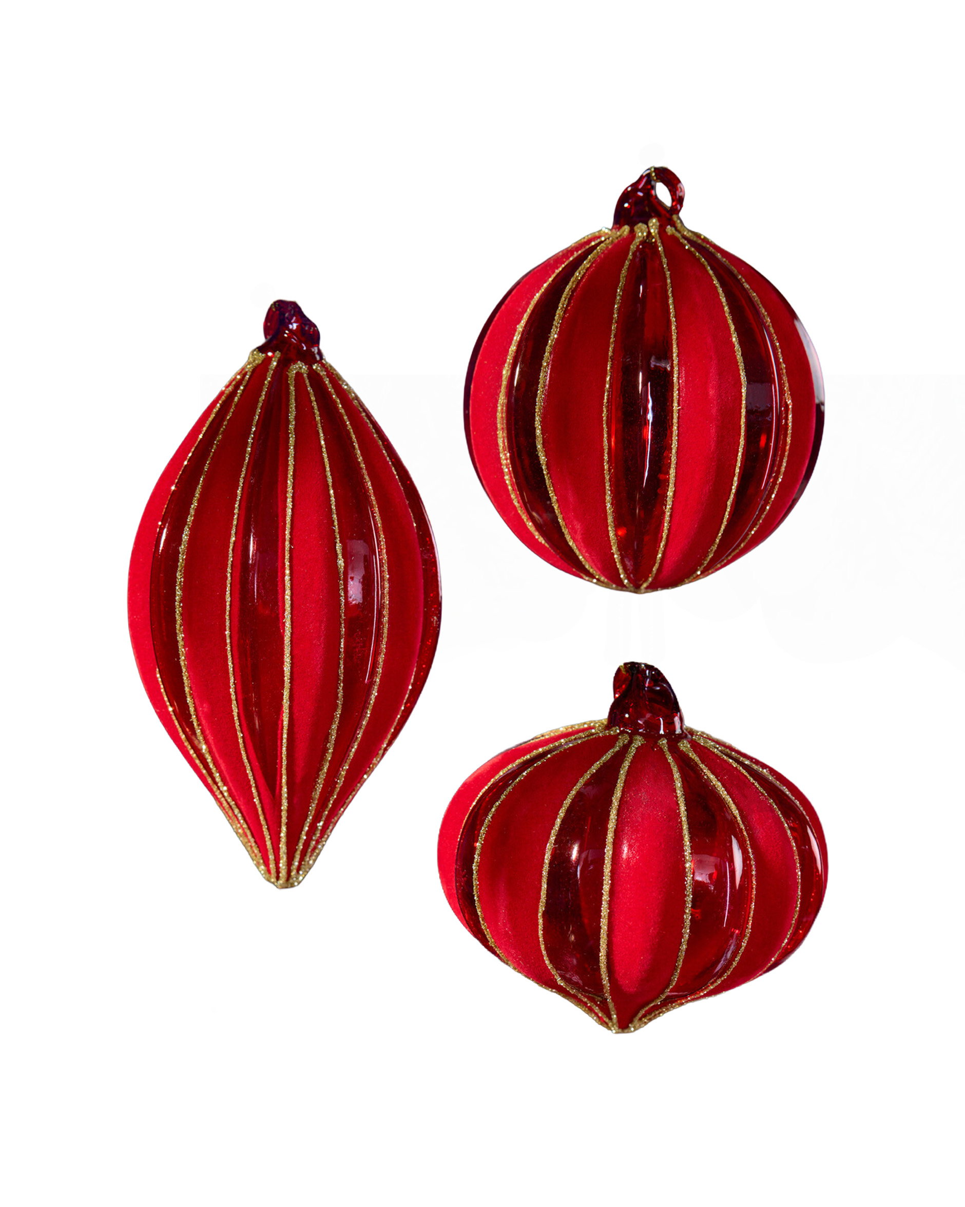 Myrtle red Christmas baubles 3-pack