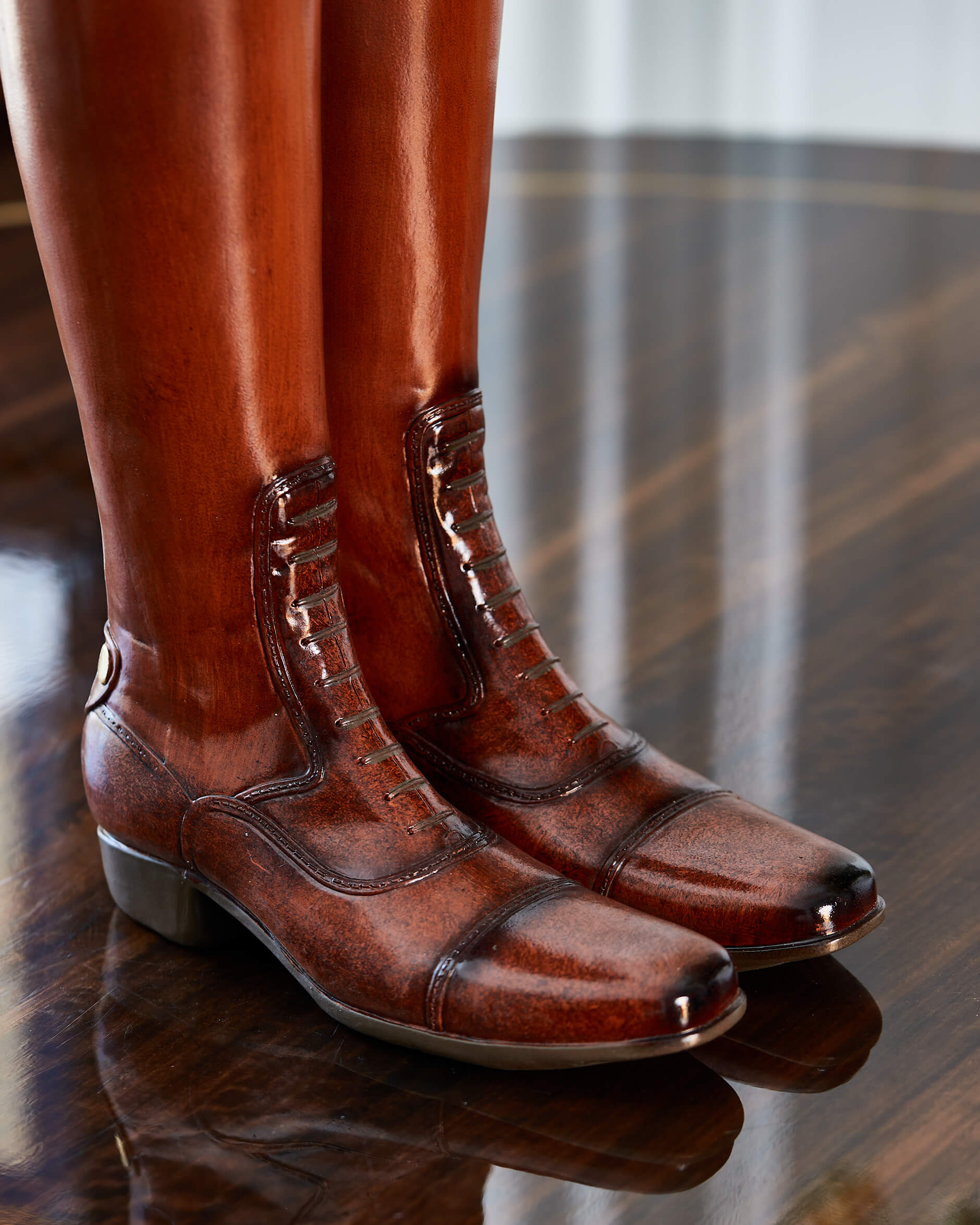 Riding Boots Umbrella Stand Red