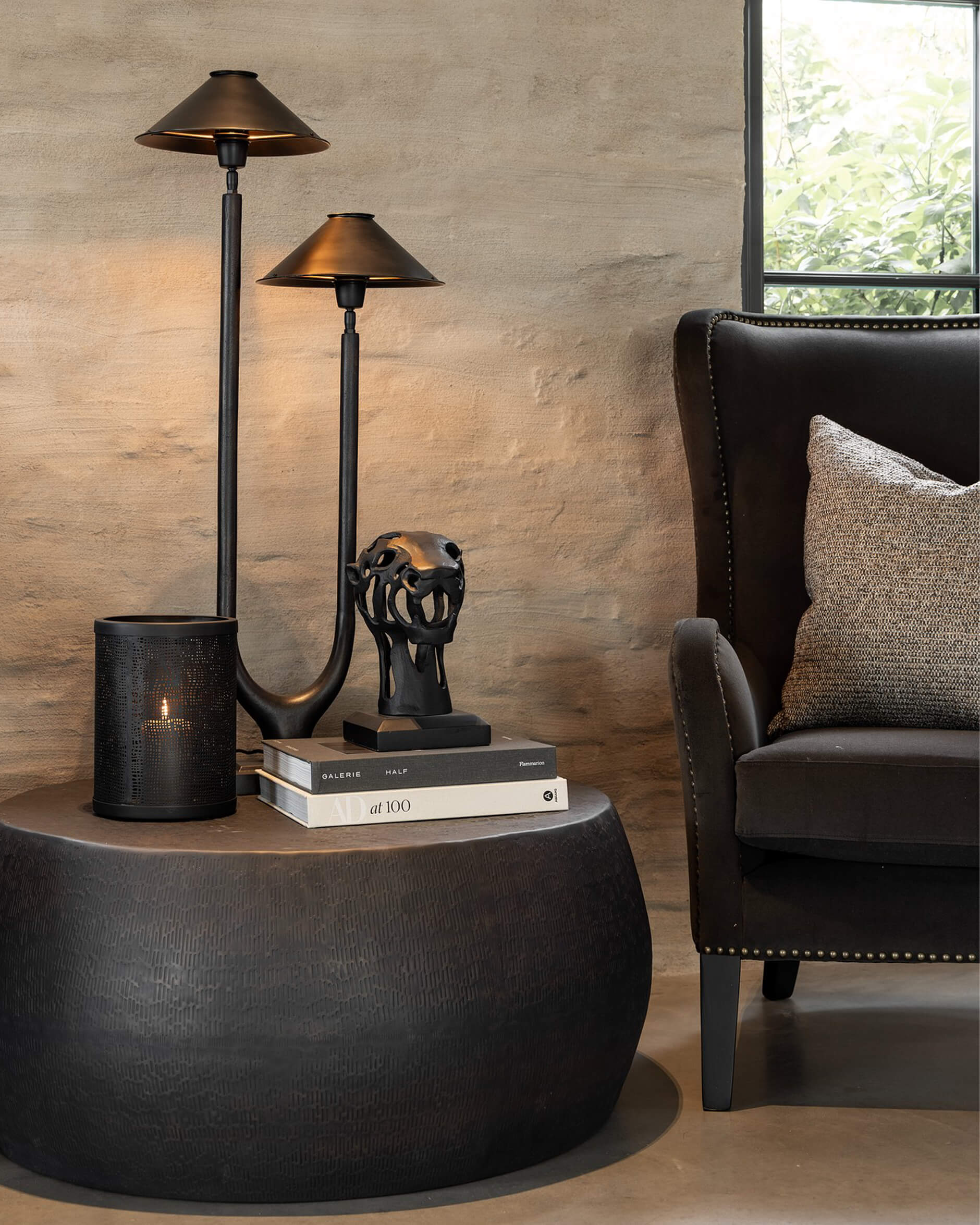 Twin pöytävalaisin antiikkipronssi OUTLET