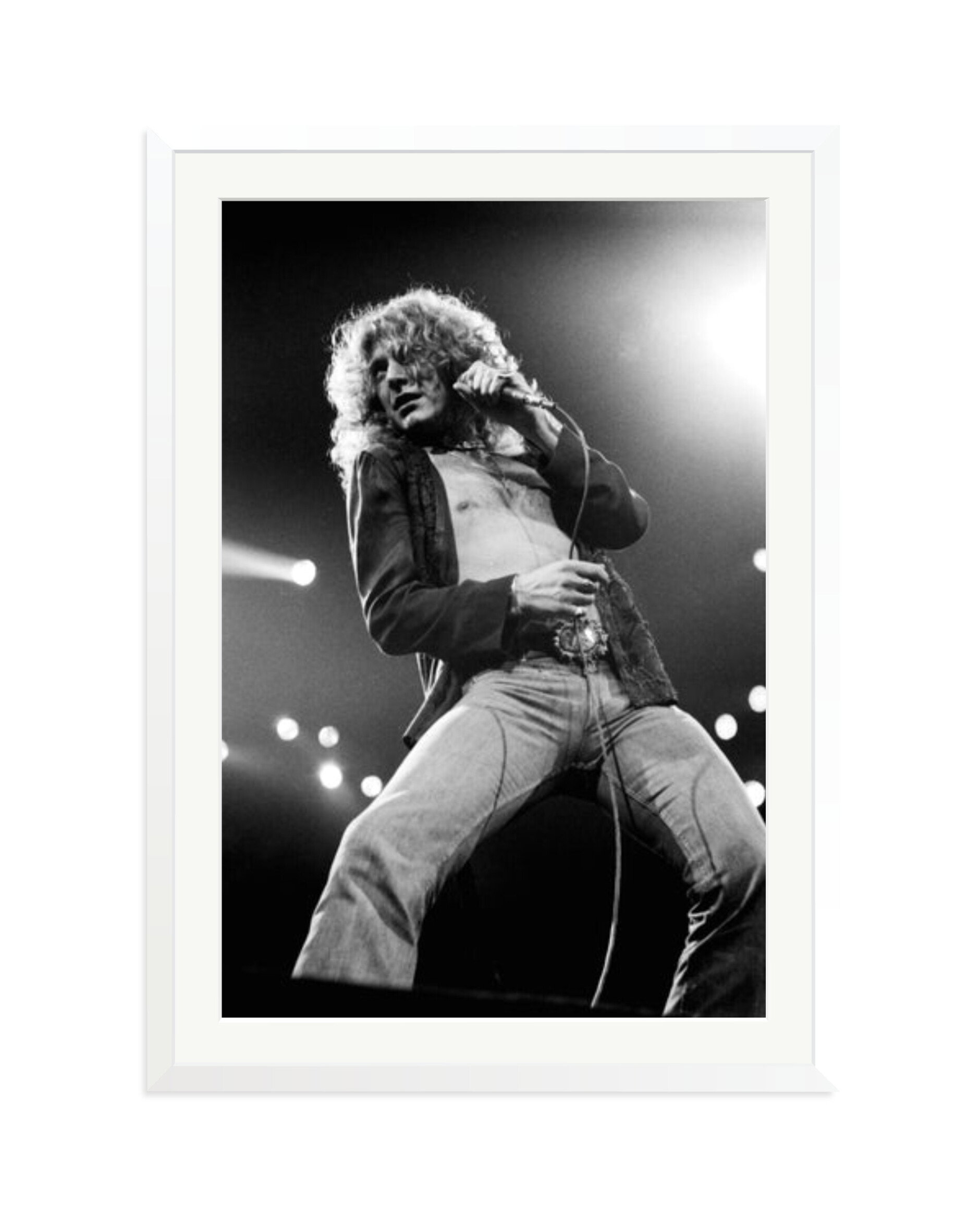 Robert Plant of Led Zeppelin 1977 White / XXL