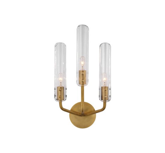 null - Casoria 17" Triple Sconce Polished Nickel